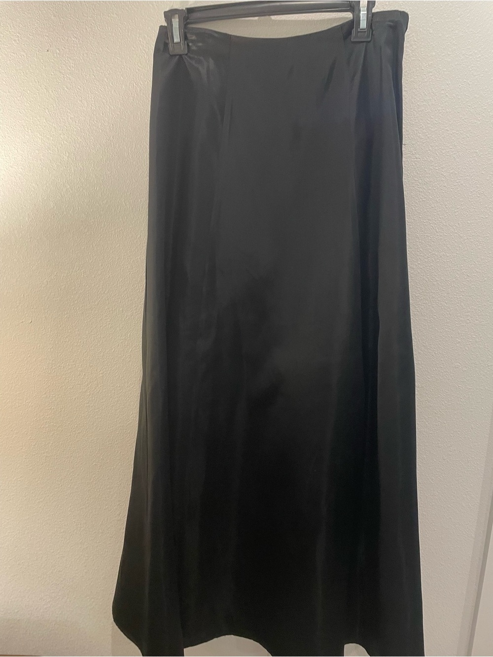 City Triangles Black Satin Maxi Skirt